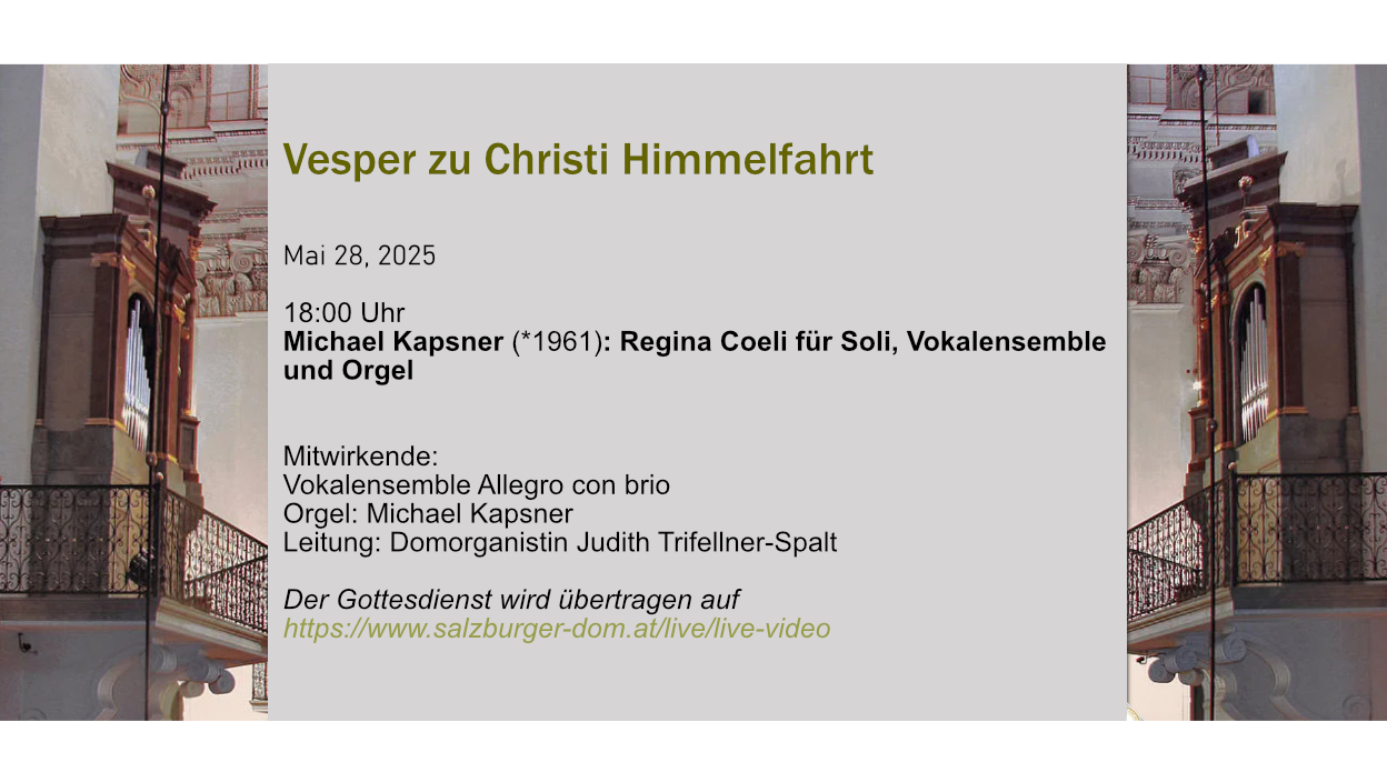 Vesper Zu Christi Himmelfahrt Im Dom Salzburg | 